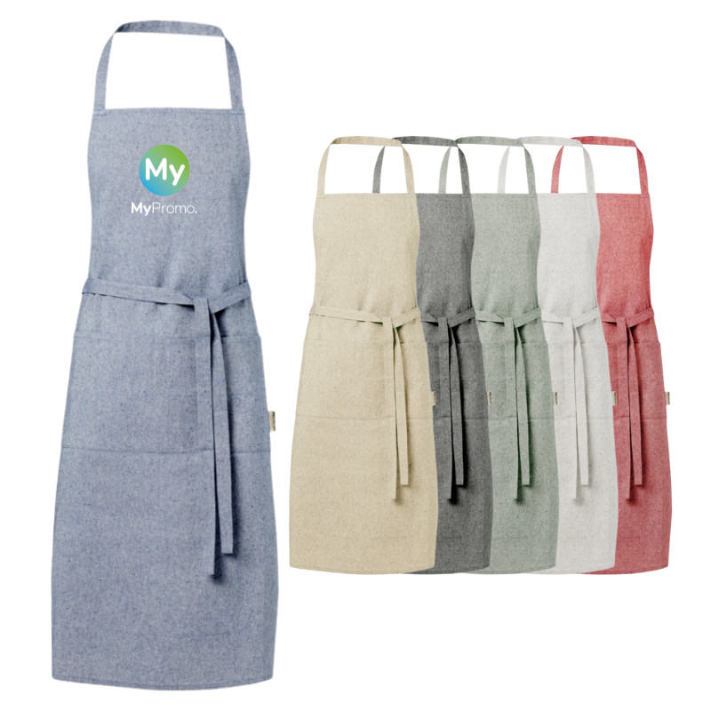 Schürze | Recycelte Baumwolle 200 g/m² & Polyester | 2 nebeneinanderliegende Taschen